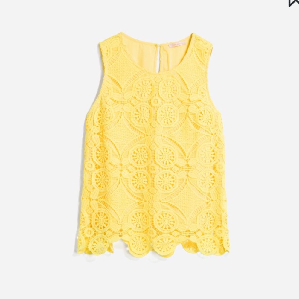 Skies Are Blue lace top, yellow